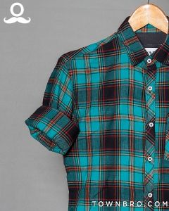 Rama Blue Casual Checks Shirt