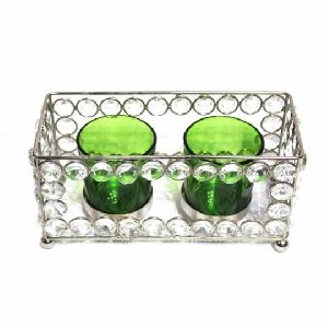 Rectangular Crystal Candle Holder