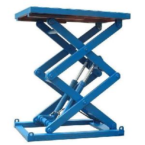 Blue Hydraulic Scissor Lift Table