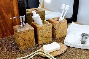 Brown Marble Bathroom Set