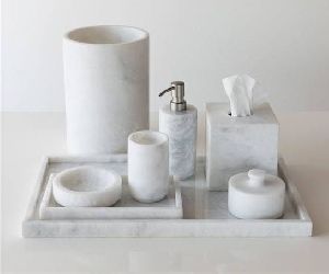 White Marble Bathroom Set