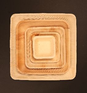 Square Areca Leaf Plate and Bowl Set