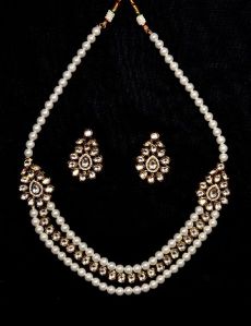 Designer kundan Pearl Polki Necklace Set