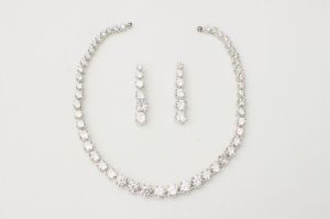 Designer Party Wear CZ_Diamond Necklace Set