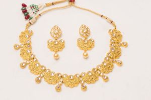 Ethnic Design Reverse CZ GP Necklace Set