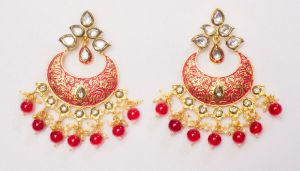 Kundan Meena Chandbali Earring