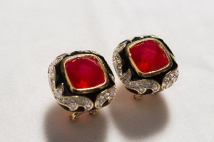 Party Wear Ruby Red Stone Earring