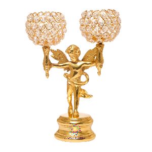 Brass Cupid Antique Tea Light Holder