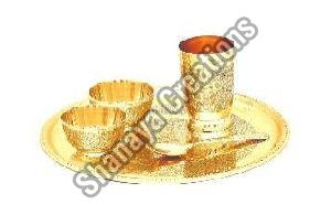 Brass Dinner Thali Set