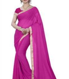 Plain Polyester Saree