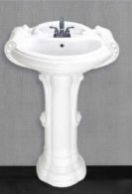 Big Sterling Pedestal Wash Basin