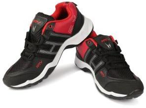 HRV SPORTS Mens Black and Red Running Shoes