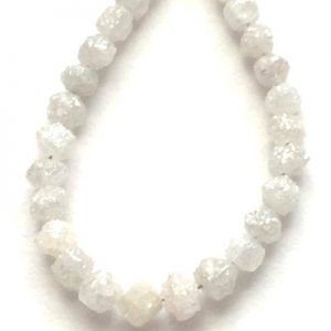 20 Inch Natural Rough Uncut Loose White Diamond Beads Strand Necklace