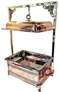 Chafing Dish Copper Hammered Taj Mahal