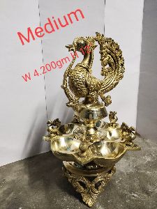 Brass peacock deep lamp