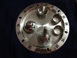 stainless steel pooja thali