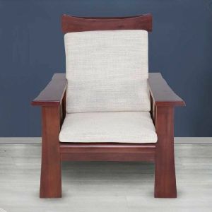 Rajtai Wooden Designing Chair with Cushion Seat