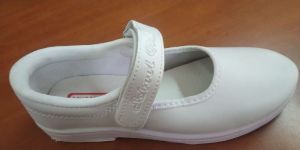 Girls White School Shoes