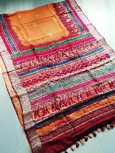 linen printed saree