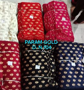 Gold Printed Rayon Fabric