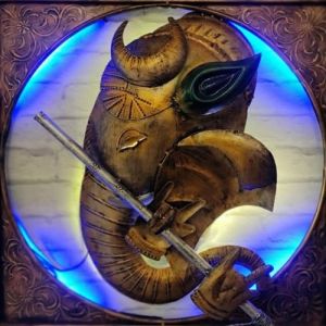 Iron LED Ganesha Wall Hanging