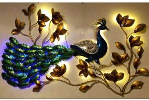 Iron LED Peacock Wall Hanging