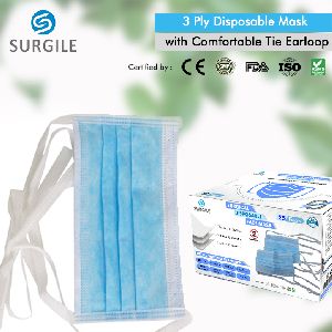 3 PLY Disposable Mask with Tie Earloop (Pack of 25)