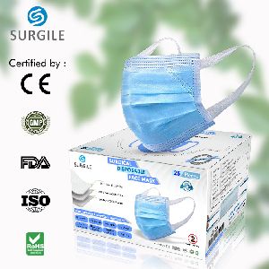 3 Ply Disposable Face Mask With Soft Round Elastic Earloop