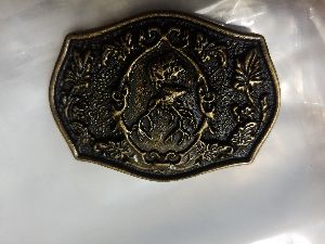 Zink hiran buckle with brass back