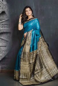 Tasar ghicha printed saree