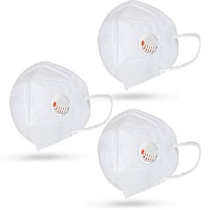 3 Pack White Respirator N95 Face Mask