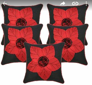 Styloworld silk with flower patch designer cushion covers