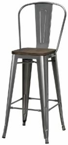 Bar Height Chair with Wooden Top