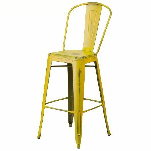 Distress Finish Metal Bar Chair