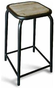 Rajtai Stylish Wooden top Iron Bar Stool