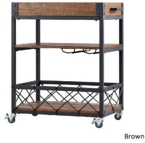 Rustic Mobile Serving Cart Tray