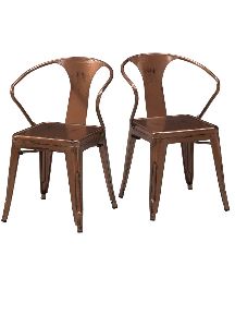 Set of 2 Industrial Style Bar Chair