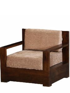 Single Seater Teak Finish Sofa