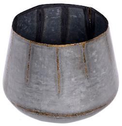 10x8.5 Inch Galvanized Metal Vase
