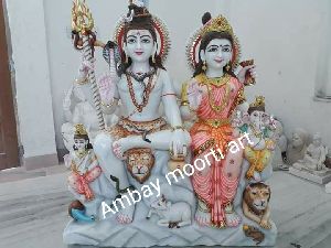 Marble Shiv Parivar Statue