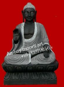 Black Marble Gautam Buddha Statue