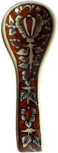 Handpainted Ceramic Spoon Rest, Brown