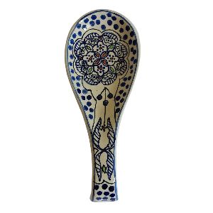 Handpainted Spoon Rest, White