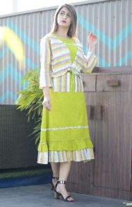 Cotton Flex Parrot Green Kurti