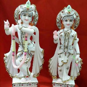 White Marble Radha Krishna Moorti
