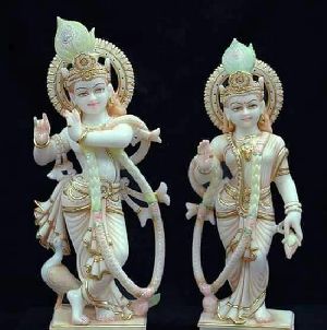 White Marble Radha Krishna Moorti