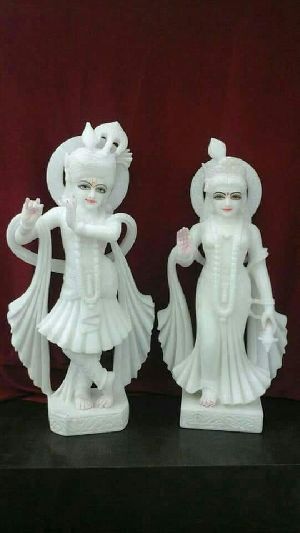 White Marble Radha Krishna Moorti