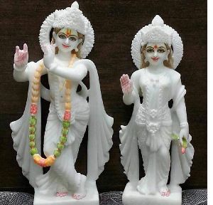 White Marble Radha Krishna Moorti