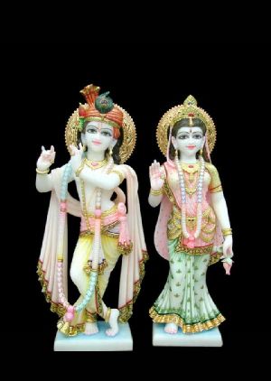White Marble Radha Krishna Moorti