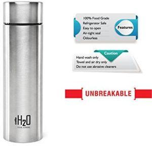 Cello H2O Stainless Steel Water Bottle, 1 Litre, Silver